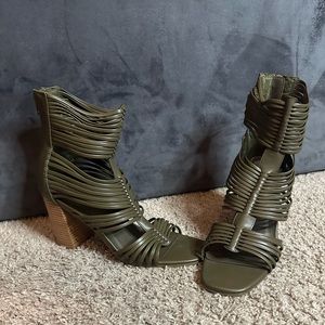 Olive Green wedge heels